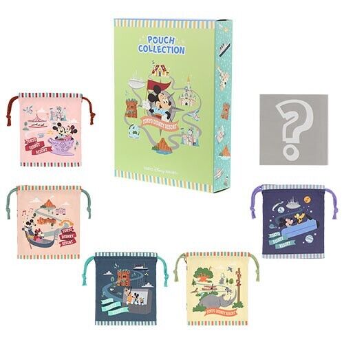 Pre-Order Tokyo Disney Resort 2023 Mini KINCHAKU Pouch Bag Set Full 6 PCS