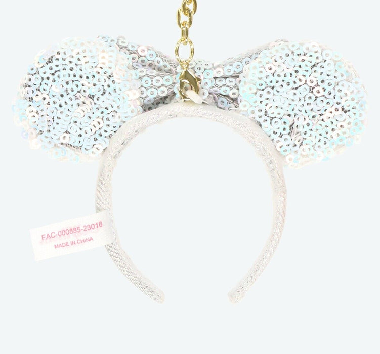 Pre-Order Tokyo Disney Resort Key chain Ears Headband Spangle White Minnie