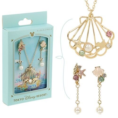 Pre-Order Tokyo Disney Resort 2024 Necklace Earrings TDS Mermaid Lagoon Ariel