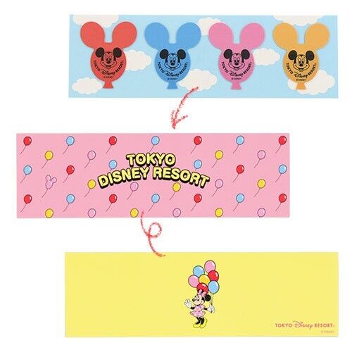 Pre-Order Tokyo Disney Resort 2024 Mickey Balloon Sticker Memo Set Stand