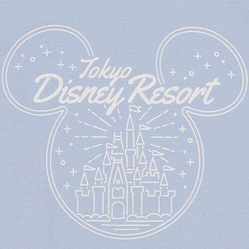 Pre-Order Tokyo Disney Resort 2023 T-Shirts Mickey Shape Castle Light Blue