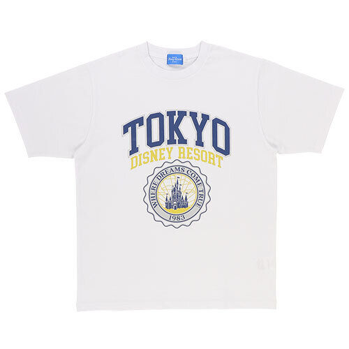 Pre-Order Tokyo Disney Resort 2023 T-Shirts Like College Logo TDR White