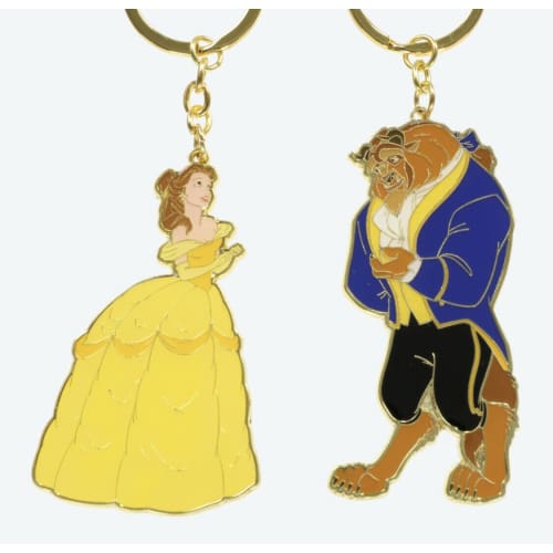 Pre-Order Tokyo Disney Resort 2019 Pair Key Chain Belle & Beast - k23japan -Tokyo Disney Shopper-