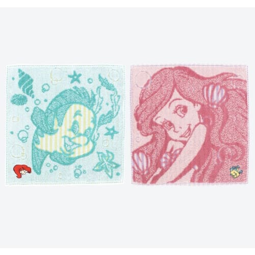 Pre-Order Tokyo Disney Resort 2022 IMABARI Mini Towel Set Ariel & Flounder - k23japan -Tokyo Disney Shopper-