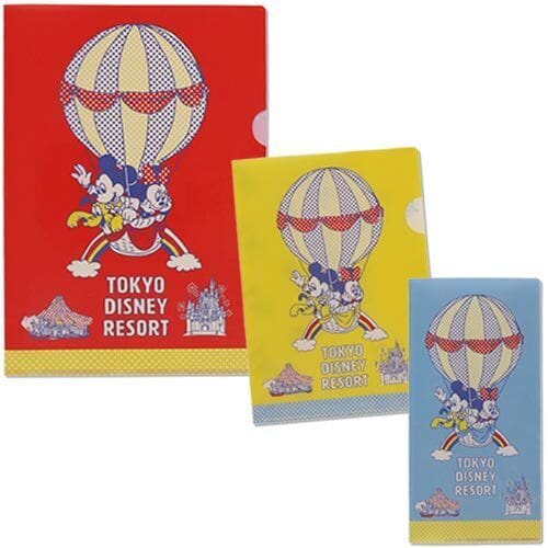 Pre-Order Tokyo Disney Resort 2022 Retro Balloon Mickey Minnie Clear Holder set - k23japan -Tokyo Disney Shopper-