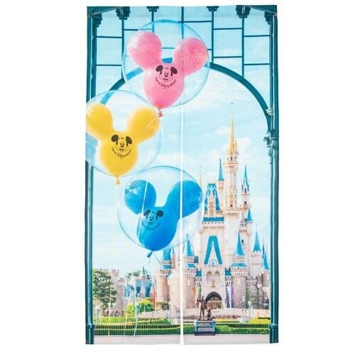 Pre-Order Tokyo Disney Resort 2023 Mickey Ballon NOREN Shop Curtain - k23japan -Tokyo Disney Shopper-