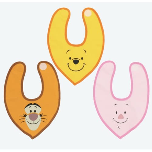Pre-Order Tokyo Disney Resort Baby Bib Set Pooh Piglet Tigger - k23japan -Tokyo Disney Shopper-