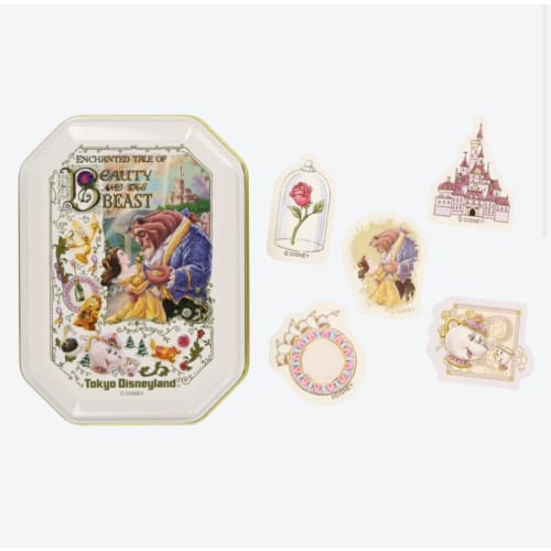 Pre-Order Tokyo Disney Resort Beauty & The Beast Sticker Seal with Can Box - k23japan -Tokyo Disney Shopper-