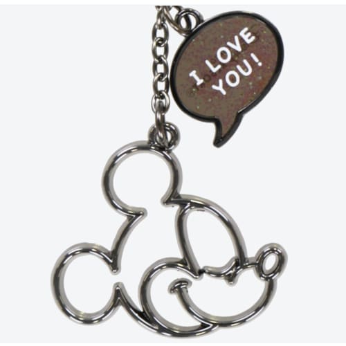 Pre-Order Tokyo Disney Resort Key Chain Mickey & Minnie I LOVE YOU - k23japan -Tokyo Disney Shopper-