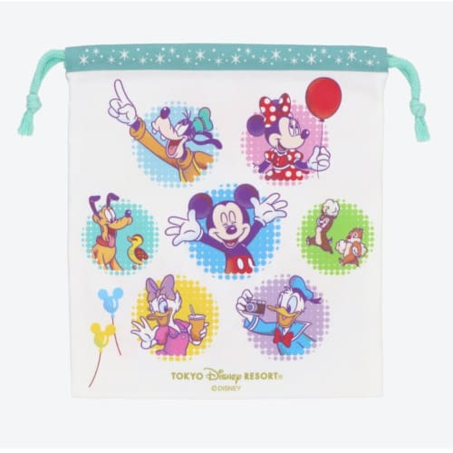 Pre-Order Tokyo Disney Resort KINCHAKU Purse Bag Dreaming In Color Mickey Friend - k23japan -Tokyo Disney Shopper-