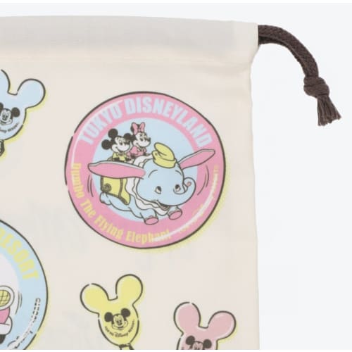 Pre-Order Tokyo Disney Resort KINCHAKU Purse Bag Retro Attraction Mickey Minnie - k23japan -Tokyo Disney Shopper-
