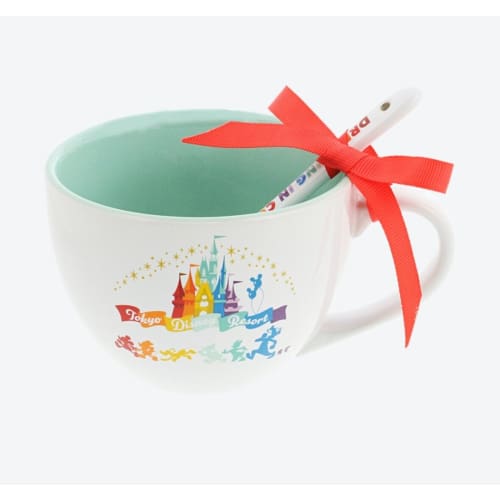 Pre-Order Tokyo Disney Resort Mug Cup with Spoon Dreaming in Color White - k23japan -Tokyo Disney Shopper-