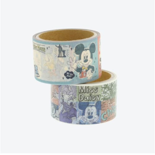 Pre-Order Tokyo Disney Resort Park Scene #2 Mickey Minnie retro WASHI Tape Set - k23japan -Tokyo Disney Shopper-