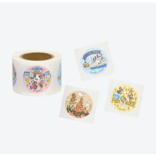 Pre-Order Tokyo Disney Resort Roll Sticker Seal Park Scenen Motif Mickey Minnie - k23japan -Tokyo Disney Shopper-