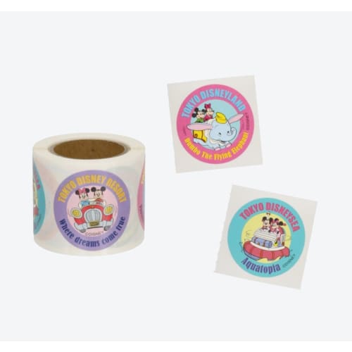 Pre-Order Tokyo Disney Resort Roll Sticker Seal Retro Attraction Mickey Minnie - k23japan -Tokyo Disney Shopper-