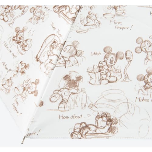 Pre-Order Tokyo Disney Resort Sketches Of Disney Friends Compact Umbrella Mickey - k23japan -Tokyo Disney Shopper-