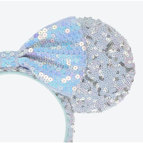 Pre-Order Tokyo Disney Resort Spangle Headband Ears Minnie Silver Blue - k23japan -Tokyo Disney Shopper-