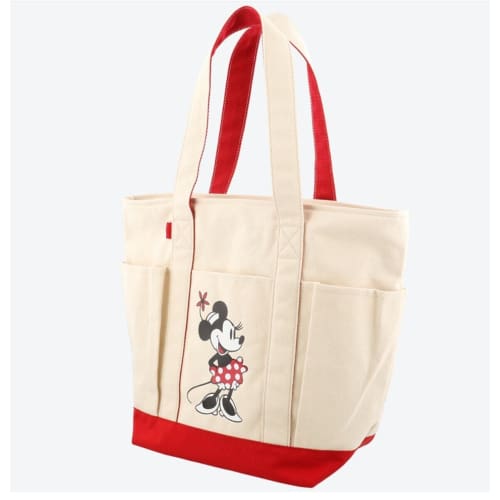 Pre-Order Tokyo Disney Resort Stand Minnie Simple Canvas Tote Bag Red - k23japan -Tokyo Disney Shopper-