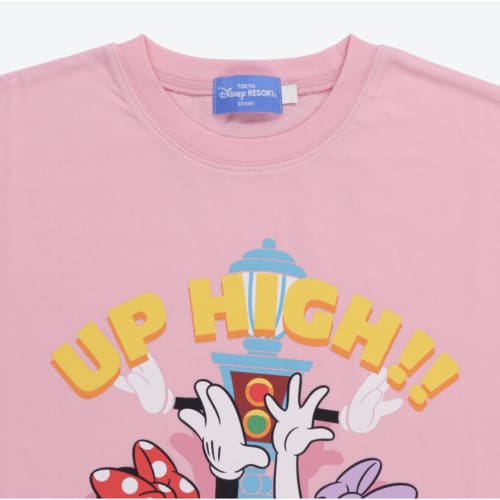 Pre-Order Tokyo Disney Resort T-Shirts UP HIGH! Minnie & Daisy Pink - k23japan -Tokyo Disney Shopper-