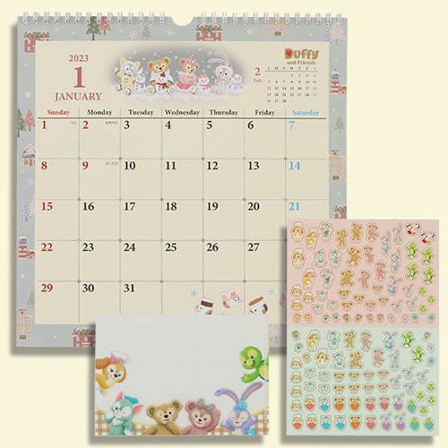 Pre-Order Tokyo Disney Resort TDS Duffy Friends Wall Calendar 2023 - k23japan -Tokyo Disney Shopper-