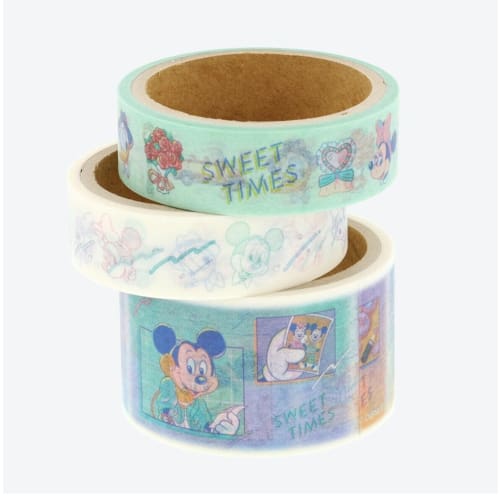 Pre-Order Tokyo Disney Resort WASHI Tape Sweet Times Mickey Friends Retro - k23japan -Tokyo Disney Shopper-