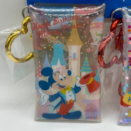 Tokyo Disney Resort 2022 Mickey Happy Birthday 2 PCS Case with Karabiner - k23japan -Tokyo Disney Shopper-