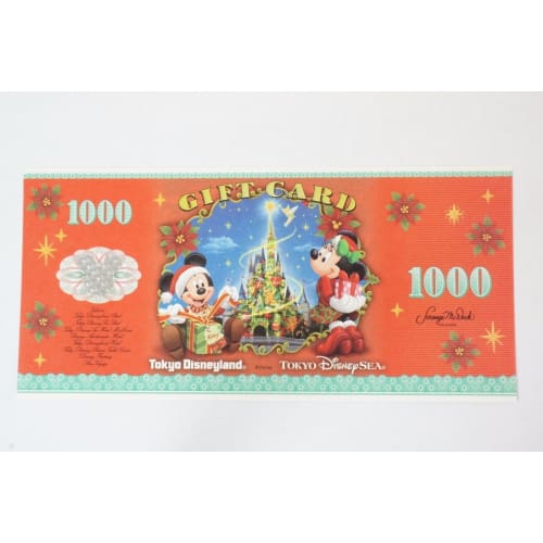 Tokyo Disney Resort Gift Card Dollar Of Christmas 2017 1000 Yen - K23Japan -Tokyo Shopper-